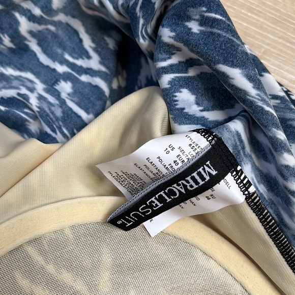 MIRACLESUIT Palatium Colorblock Sanibel One Piece Swimsuit BLUE SIZE 10 NEW 0679 - Picture 8 of 9